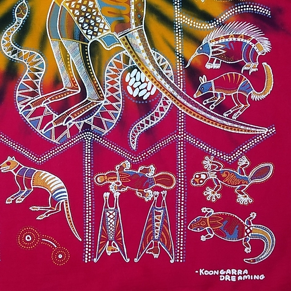 Churinga Australia Aboriginal Art Tie dye Size XL Vintage 90s - Picture 9 of 16